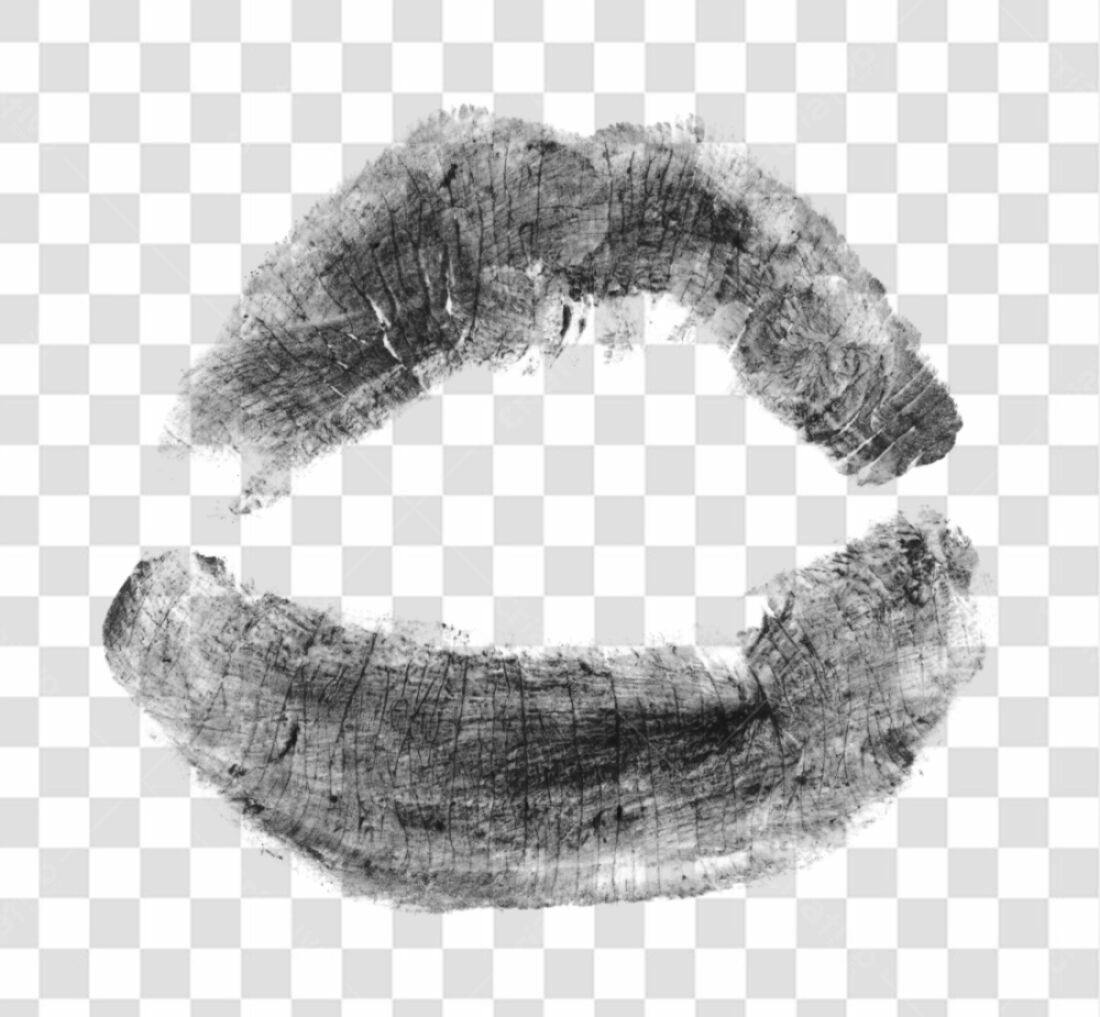 PNG Marca de batom preto com fundo transparente