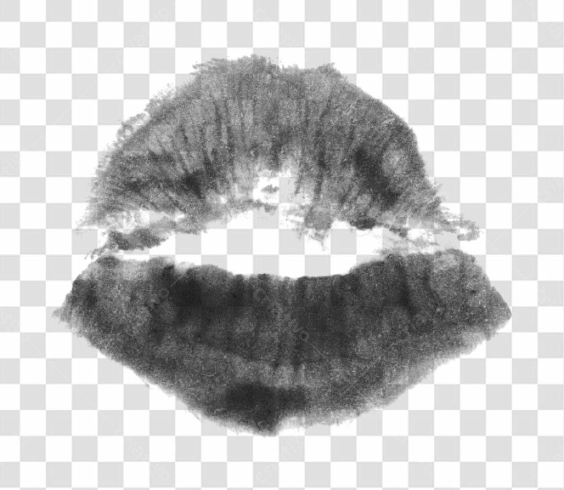 PNG Marca de Batom Preto com fundo transparente