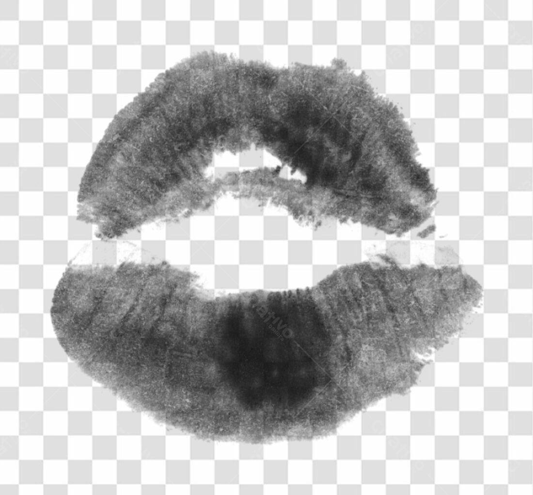 PNG Marca de Batom Preto para Design