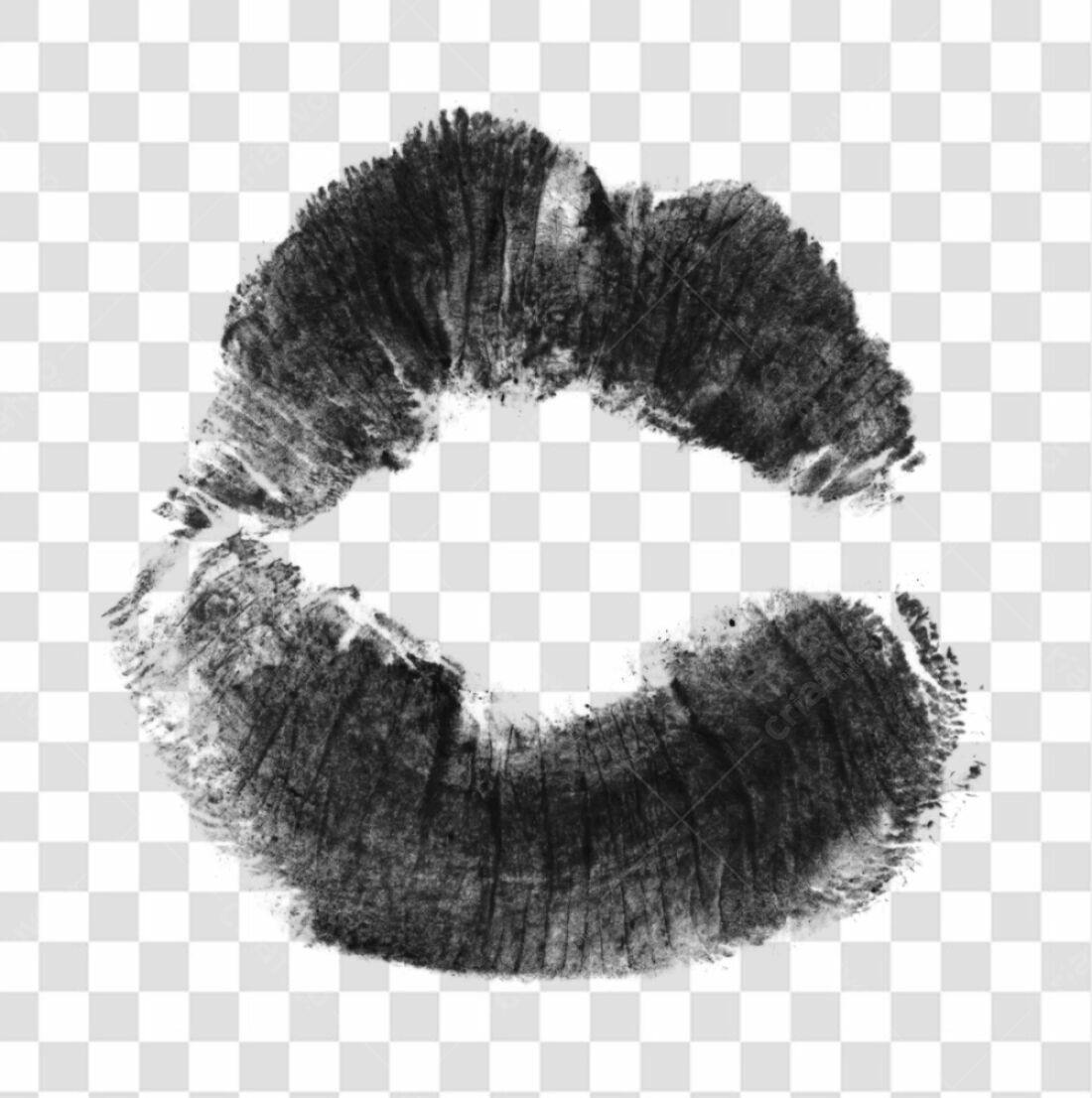 PNG Marca de Batom Preta com fundo transparente