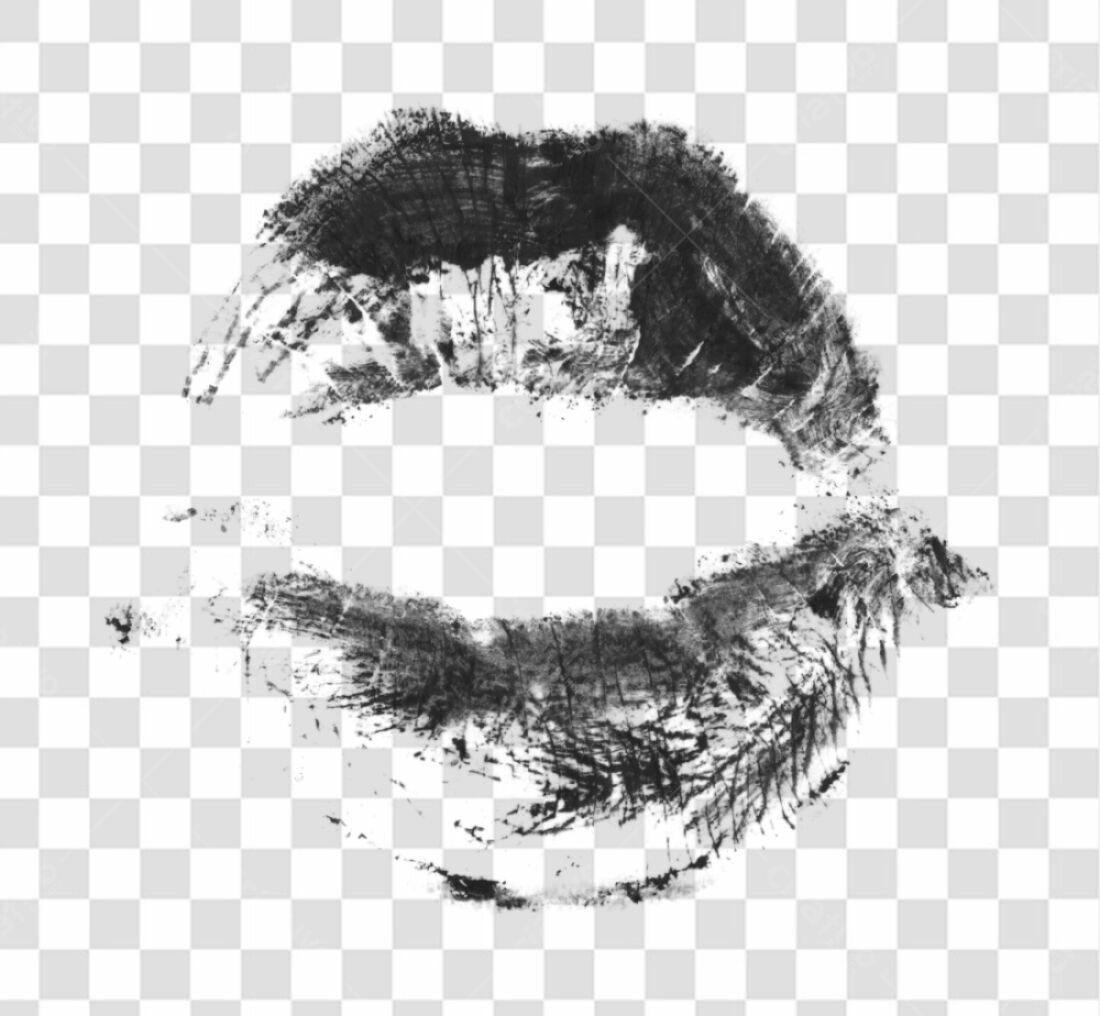 PNG Marca de Batom Preto com fundo transparente