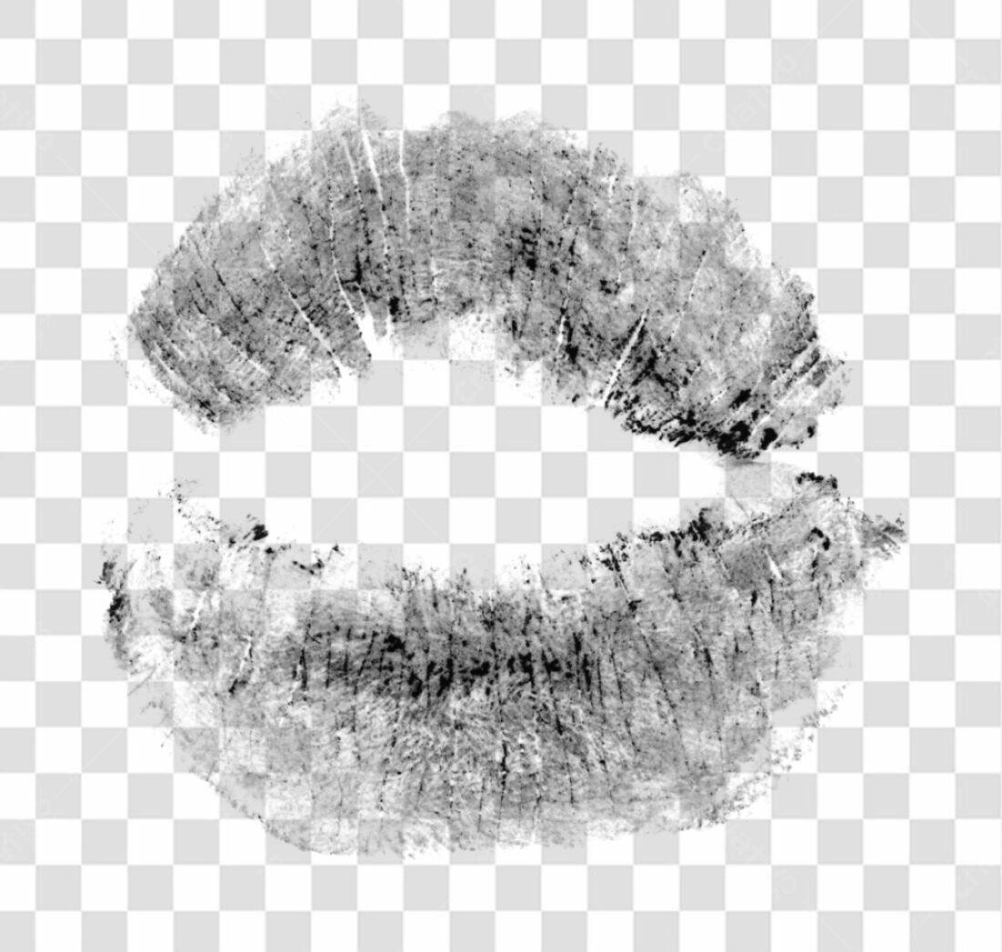 PNG Marca de Batom Preto para Design com fundo transparente