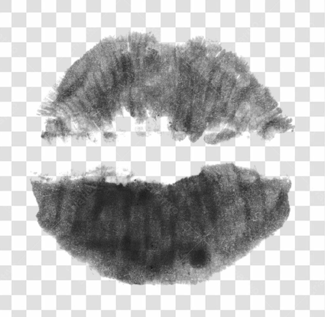 PNG Marca de Batom Preto com fundo transparente