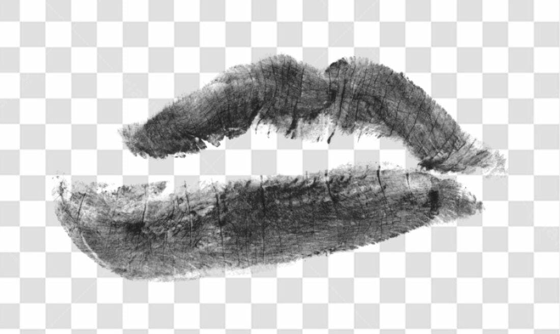 PNG Marca de Batom Preto com fundo transparente