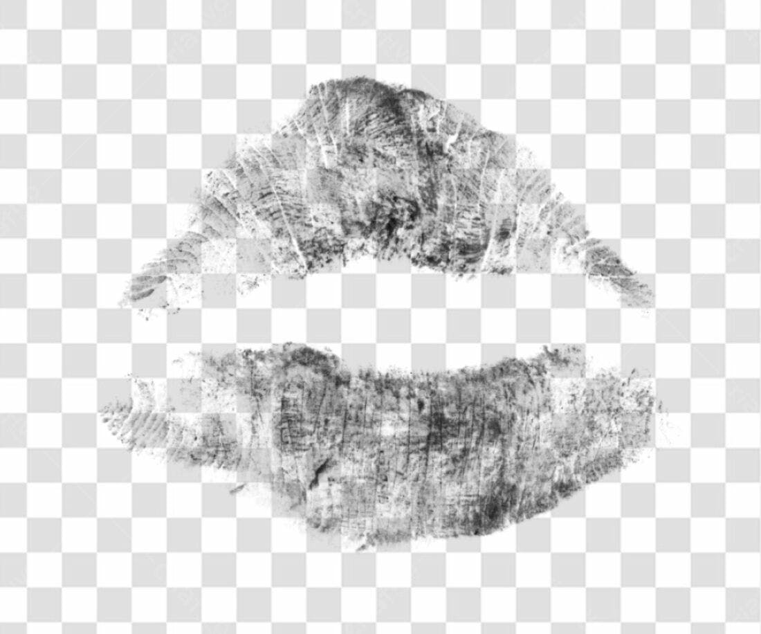 PNG Marca de Batom Preto para Design com fundo transparente