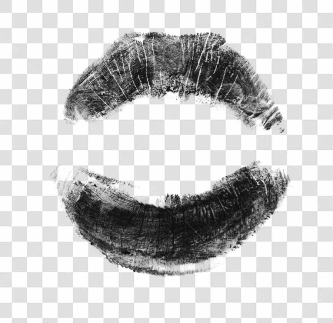 PNG Marca de Batom Preta com fundo transparente