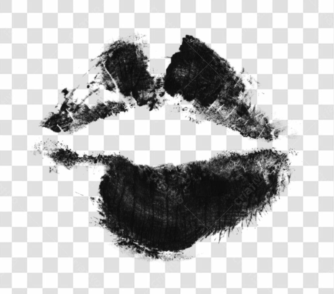 PNG Marca de Batom Preto com fundo transparente