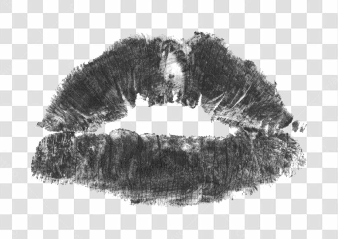 PNG Marca de batom cinza para design