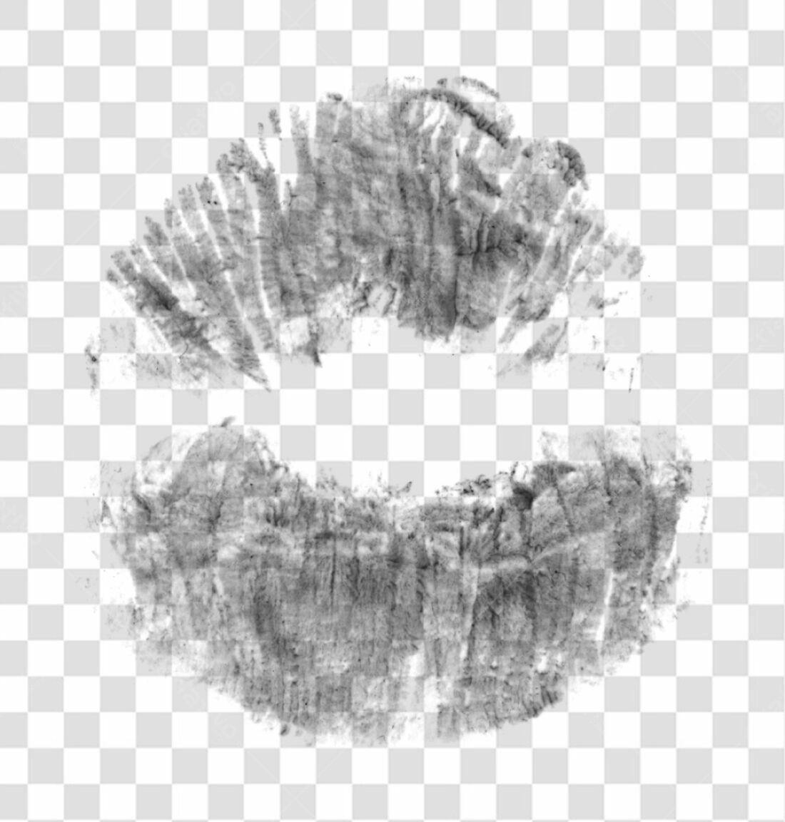 PNG Marca de Batom Cinza para Design com fundo transparente