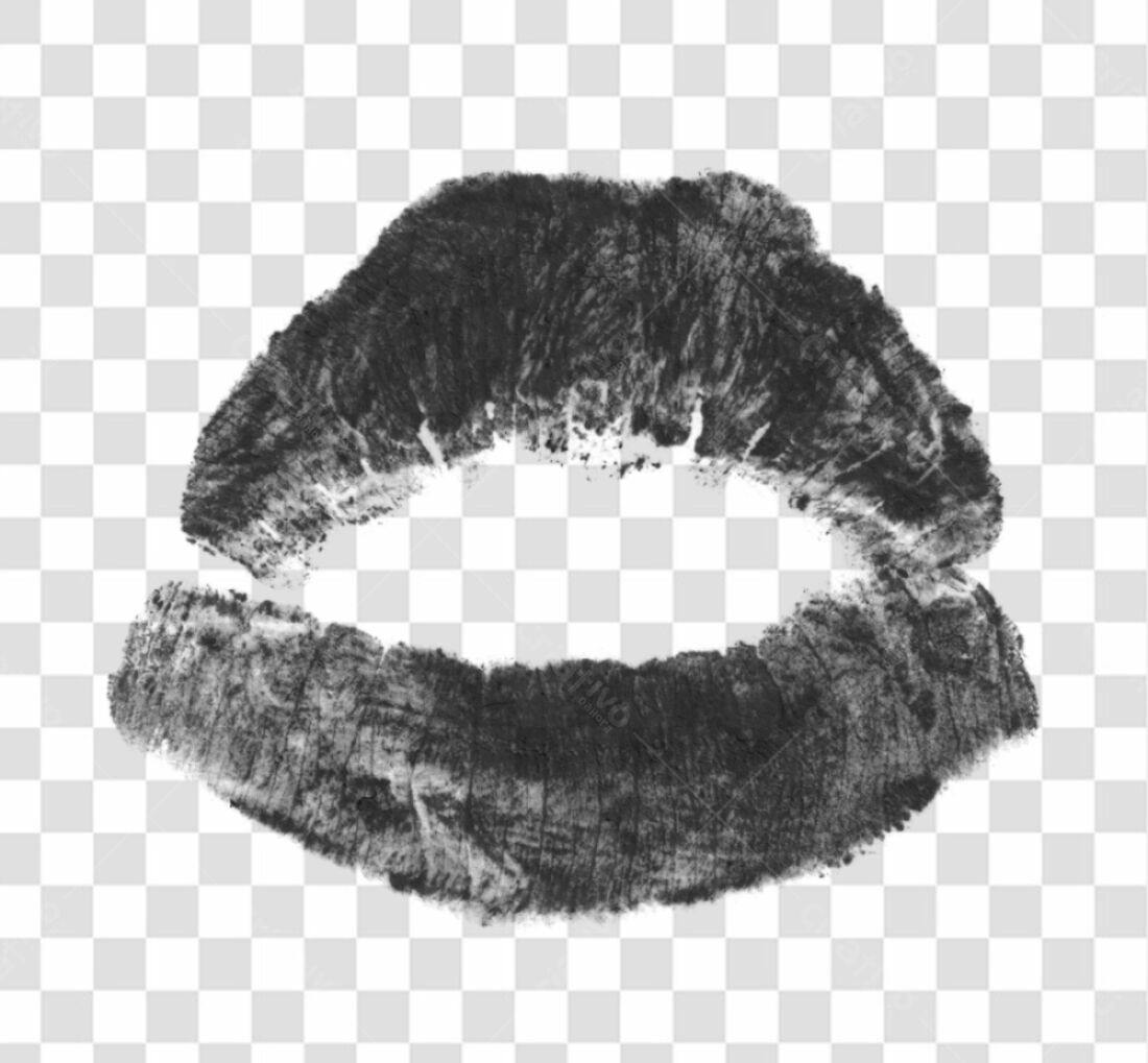 PNG Marca de Batom Preta com fundo transparente