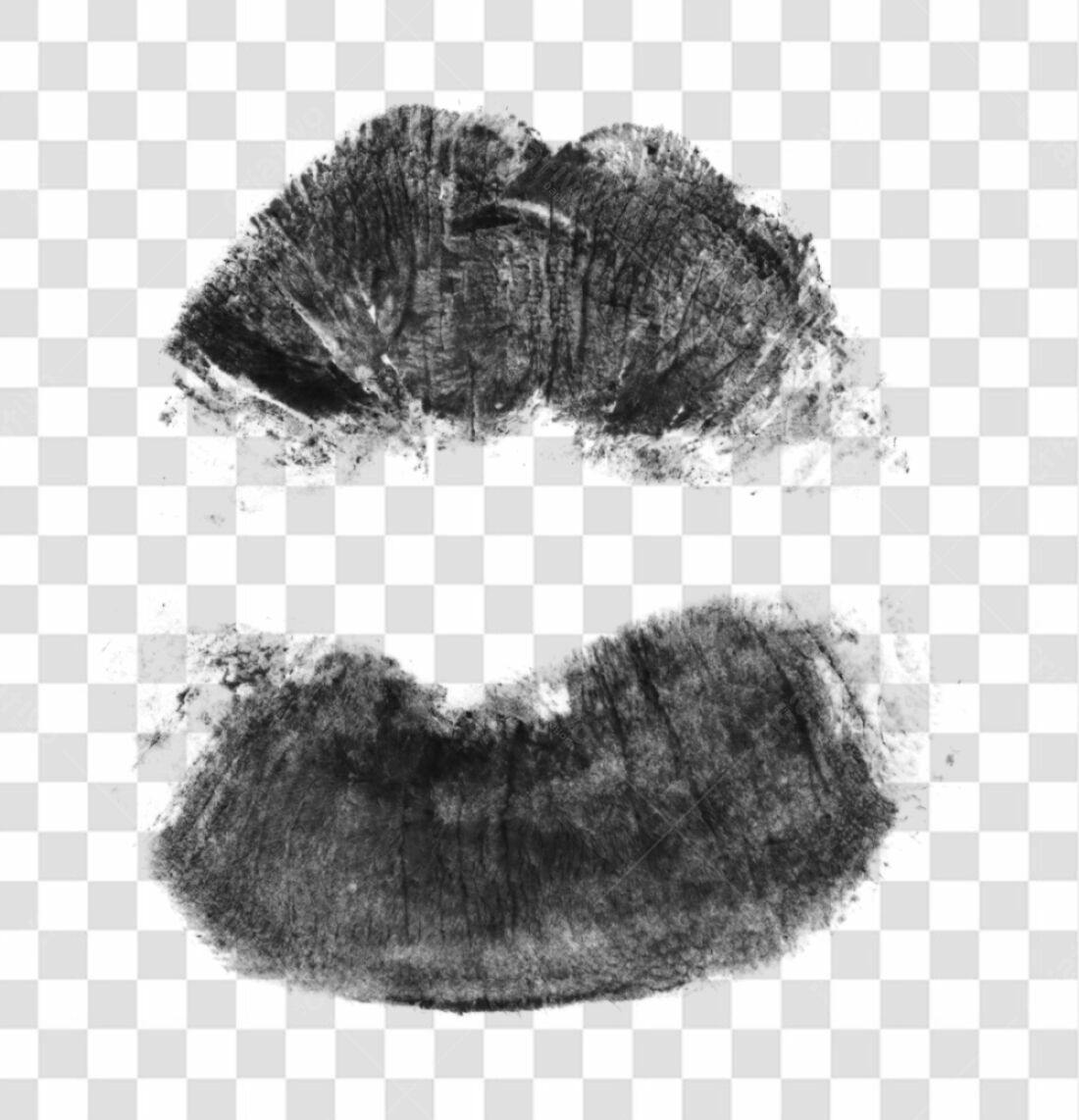 PNG Marca de Batom Preta com fundo transparente