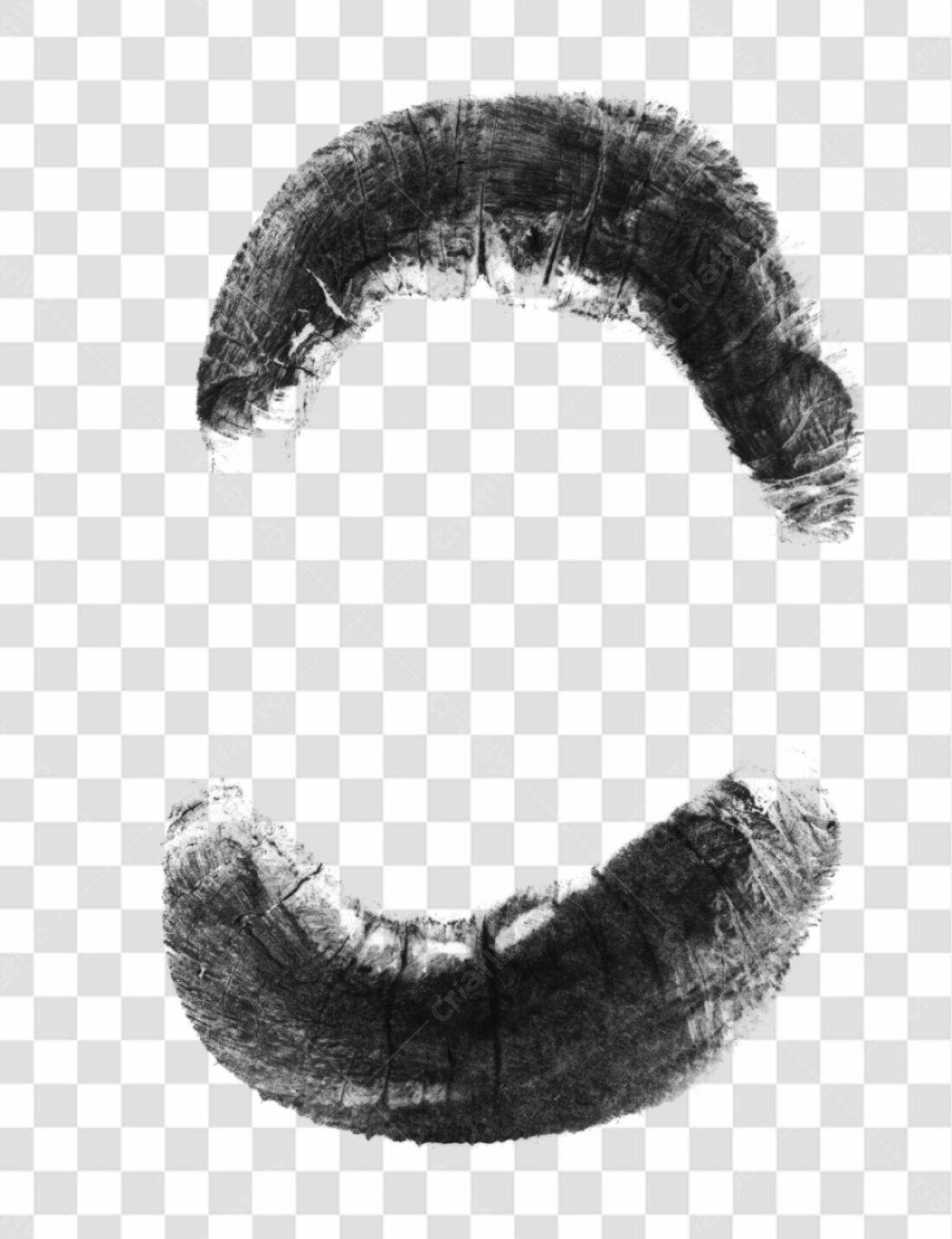 PNG Moldura com batom preto fundo transparente