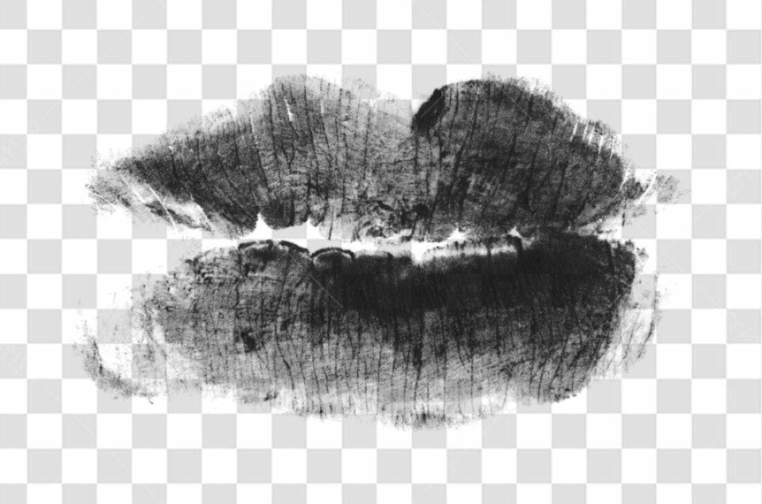 PNG Marca de Batom Preta com fundo transparente