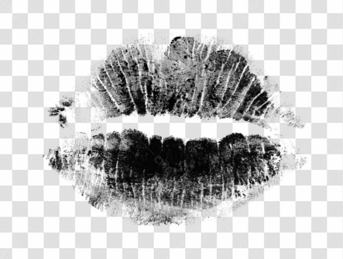 PNG Marca de Batom Preta com fundo transparente