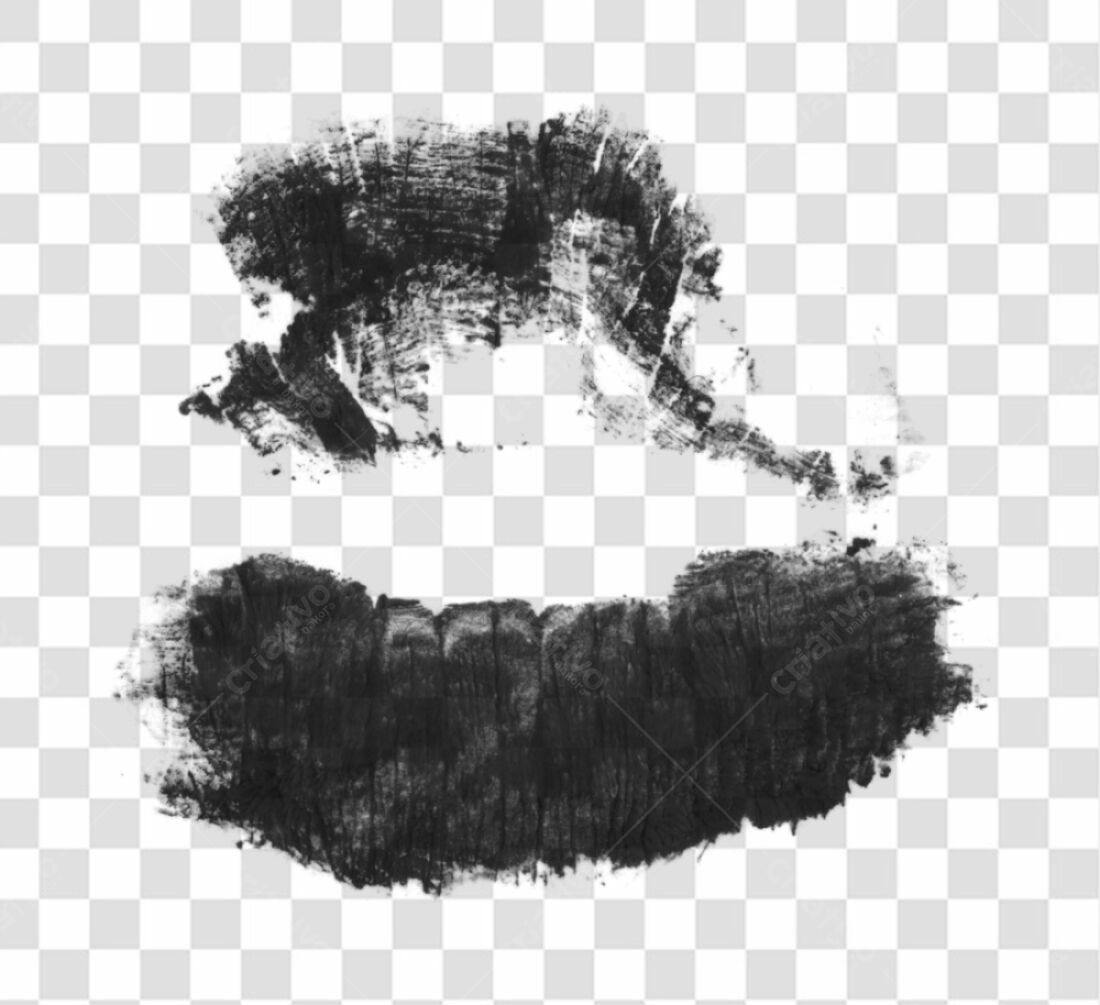 PNG Marca de Batom Preta com fundo transparente