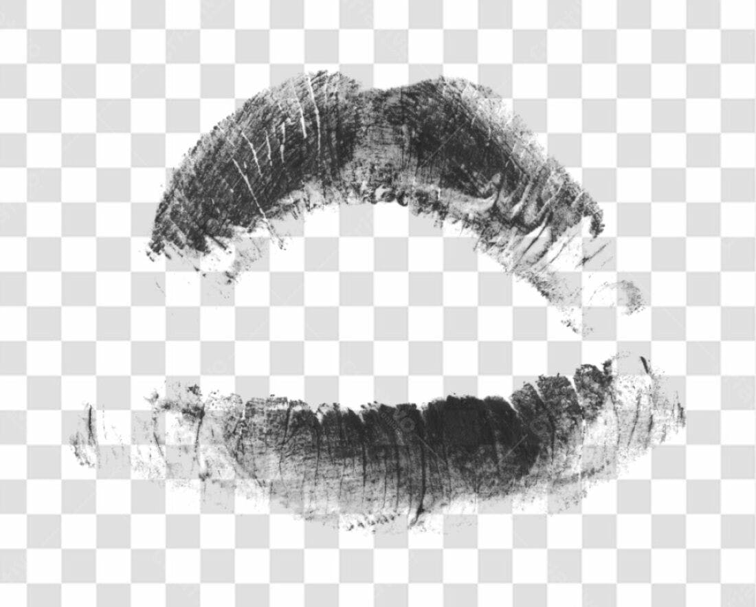 PNG Marca de batom preto com fundo transparente