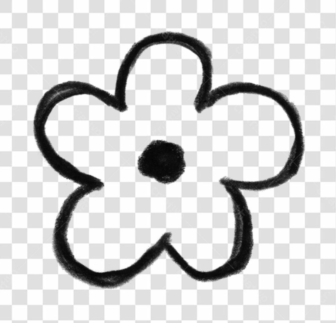 Logo flor minimalista PNG com fundo transparente