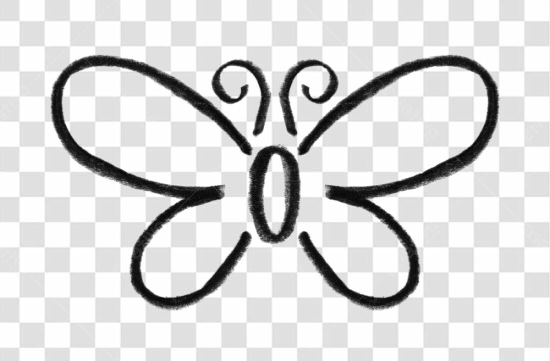 Logo minimalista Borboleta PNG com fundo transparente