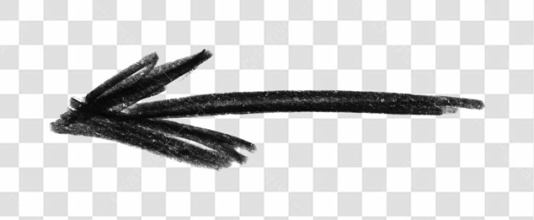 Elemento gráfico seta preta PNG com fundo transparente