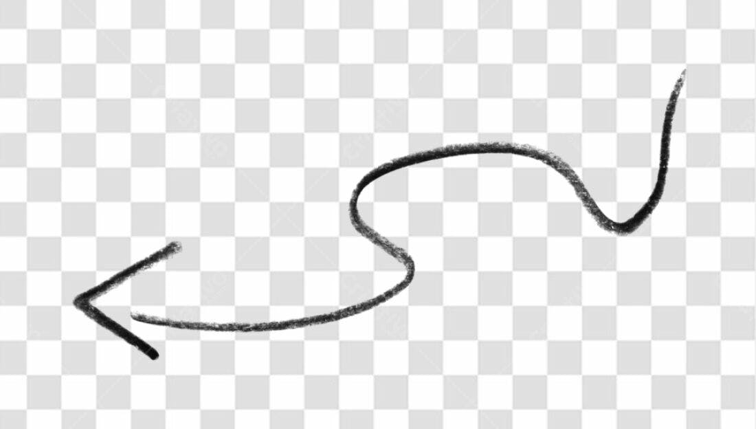 Elemento gráfico seta curva PNG com fundo transparente