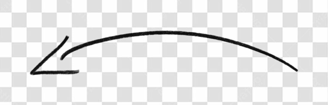 Elemento gráfico seta curva PNG com fundo transparente