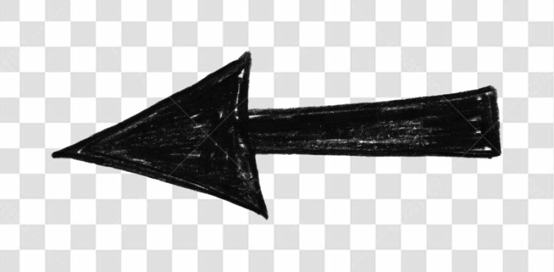 Elemento gráfico Seta Negra PNG com fundo transparente