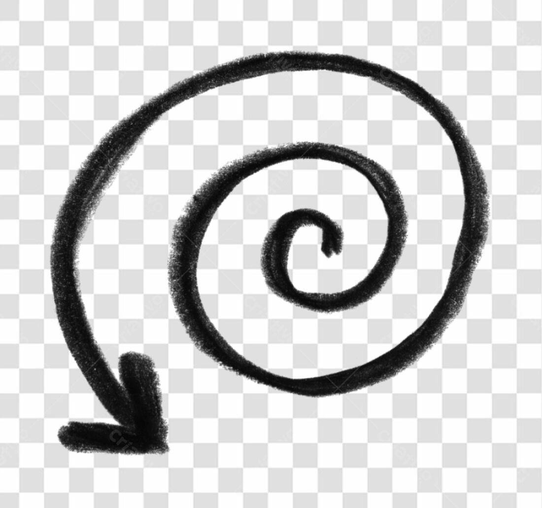 Elemento gráfico seta espiral PNG com fundo transparente