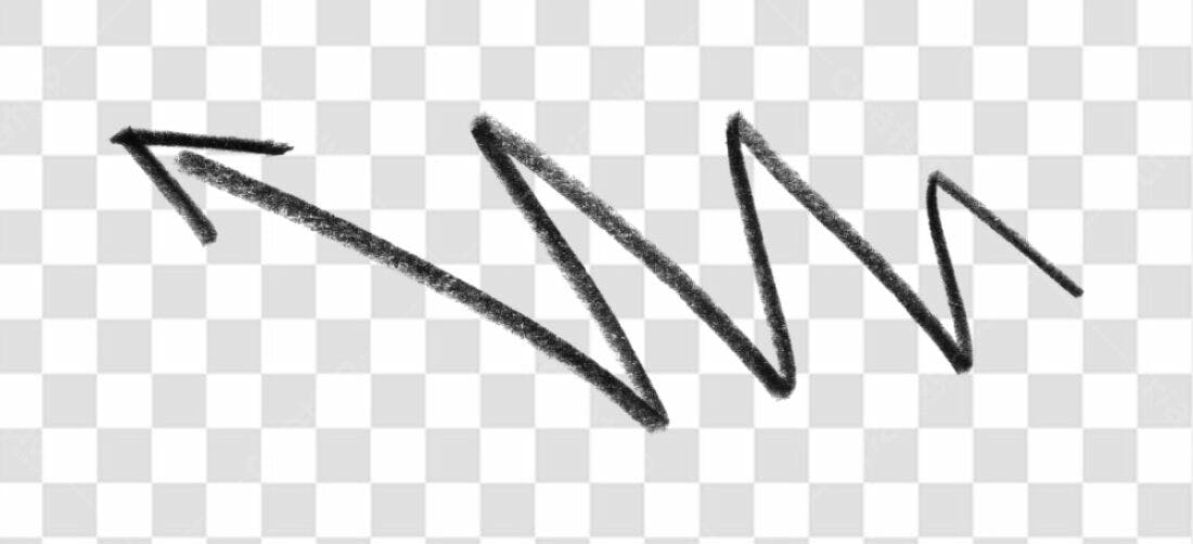Elementos gráficos seta e zigue-zague PNG com fundo transparente