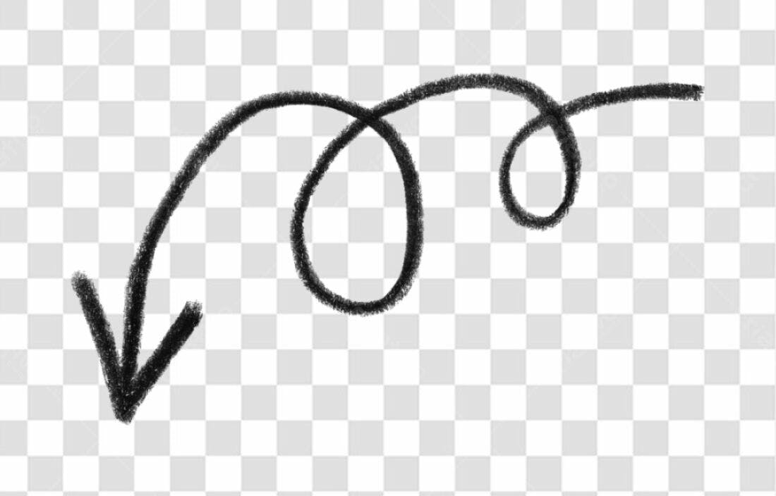 Flecha Curva PNG com fundo transparente