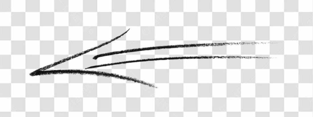 Banner seta esboço PNG com fundo transparente