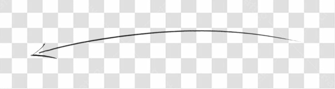 Elemento gráfico seta curva PNG com fundo transparente