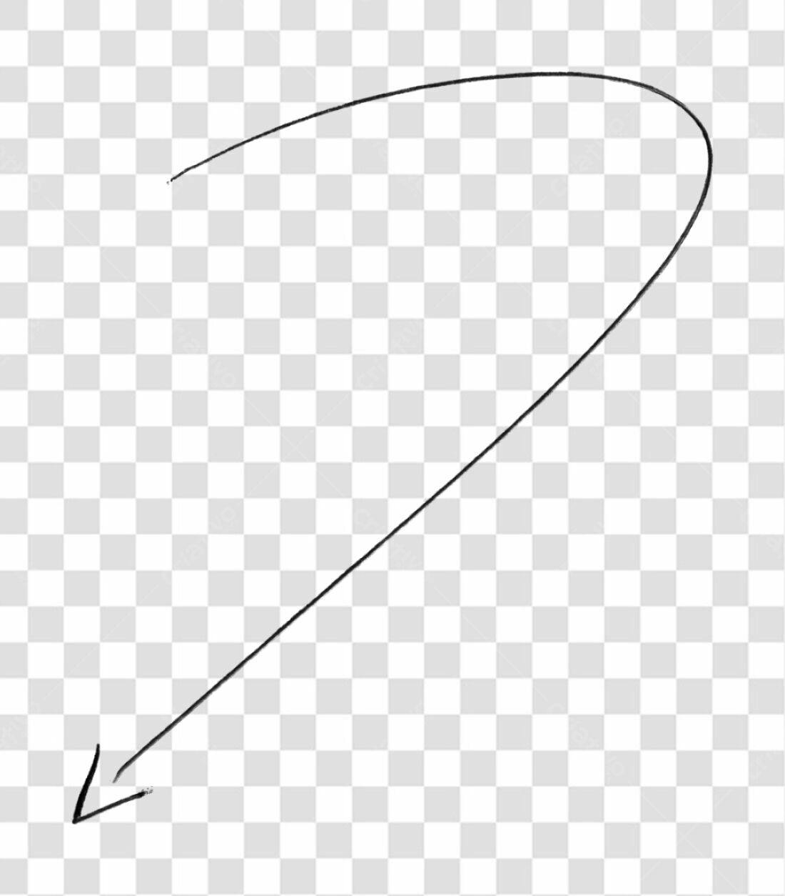 Seta curva PNG com fundo transparente