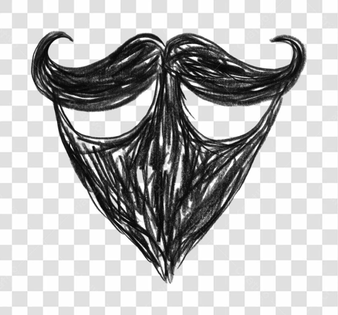 PNG Barba e Bigode estilo lápis PNG com fundo transparente