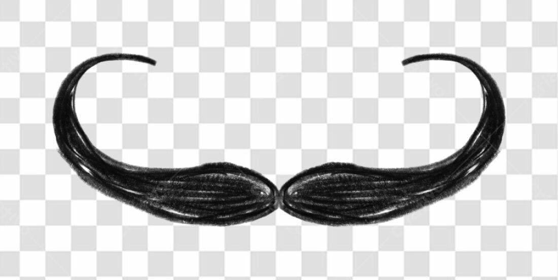 PNG Bigode estilo desenho preto com fundo transparente