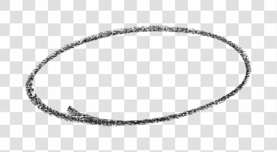 Moldura Oval em Giz PNG com fundo transparente