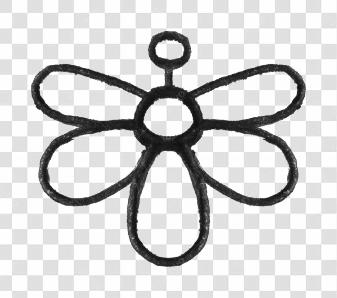 Logo minimalista flor PNG com fundo transparente