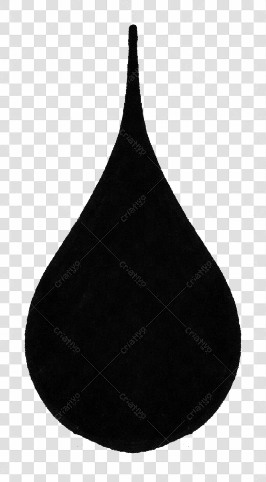 PNG Elemento Gota Preta com fundo transparente
