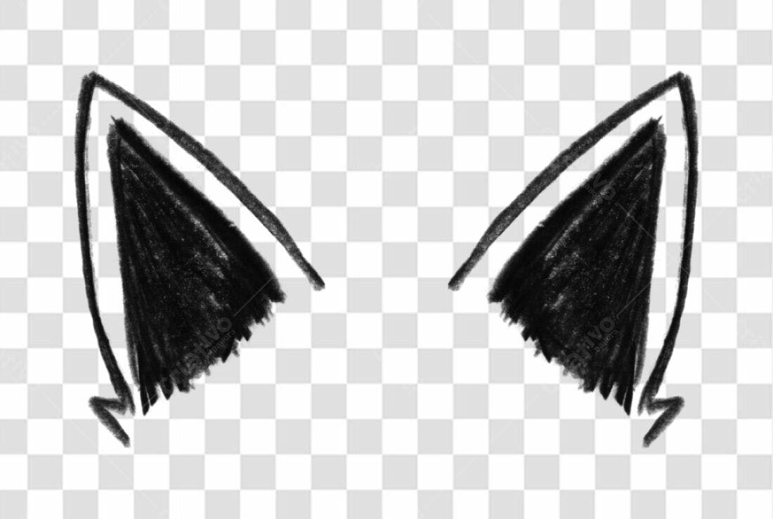 Elementos PNG orelhas de gato fundo transparente