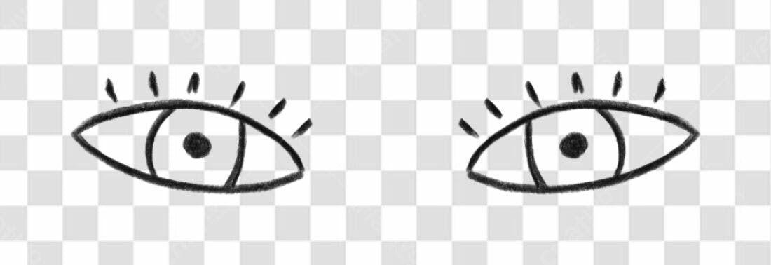 PNG Ilustração Olhos Desenho Mão Preto e Branco com fundo transparente