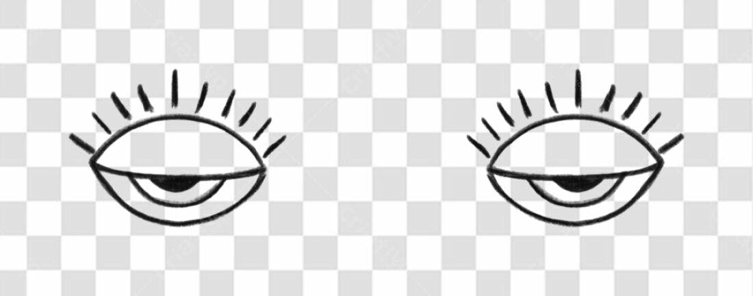 PNG olhos desenhados estilo minimalista fundo transparente