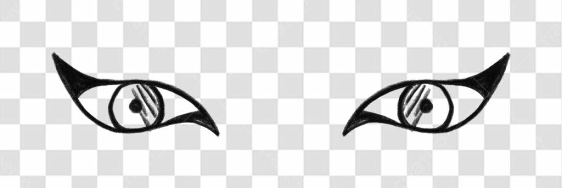 Logo Olhos Preto e Branco PNG com fundo transparente