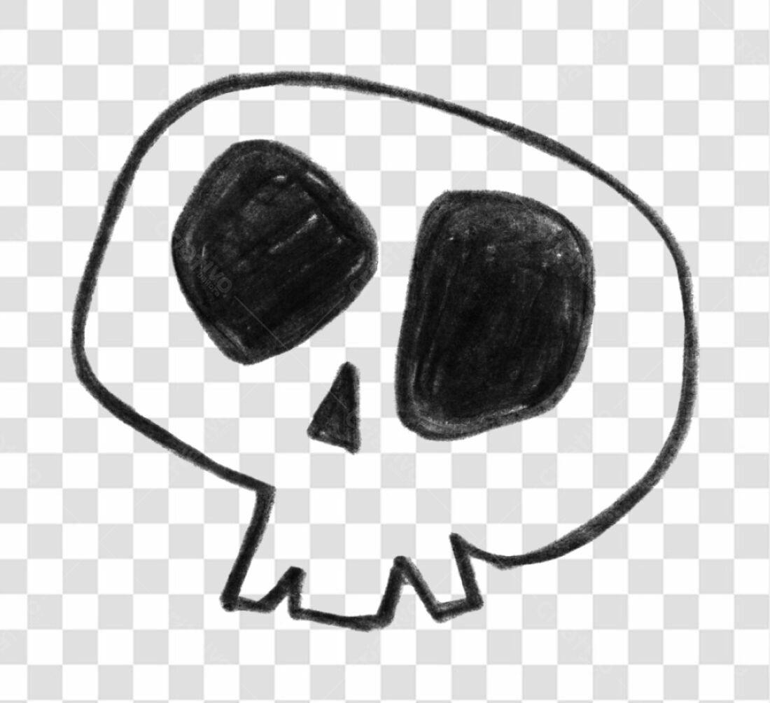 PNG Desenho Caveira para Dia das Bruxas com fundo transparente