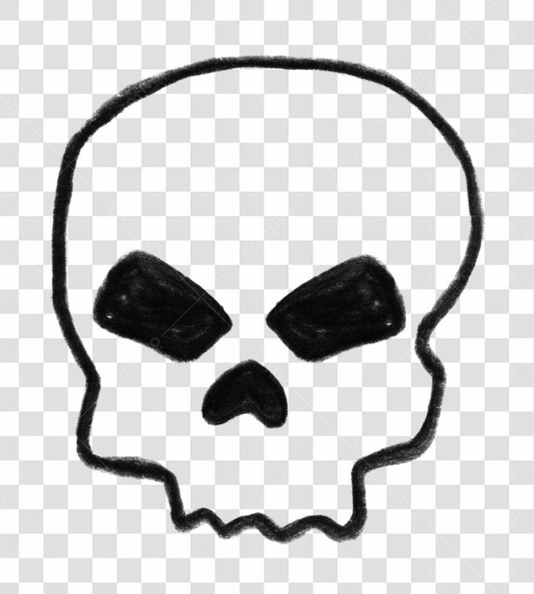Logo caveira Dia das Bruxas PNG com fundo transparente