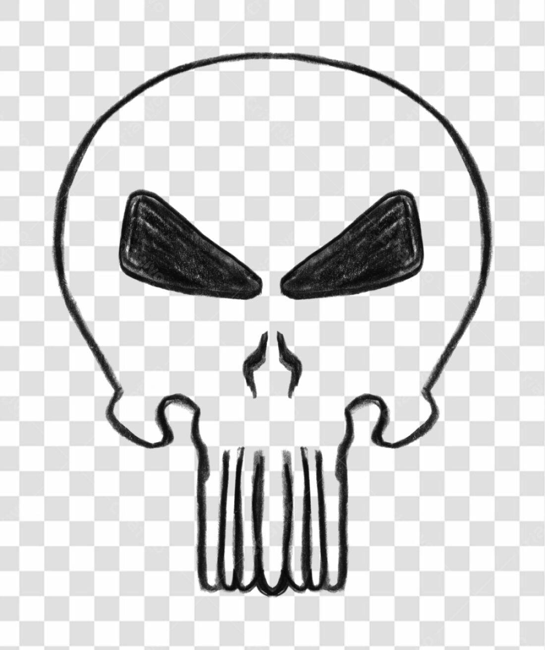 Logo caveira estilo grafite PNG com fundo transparente