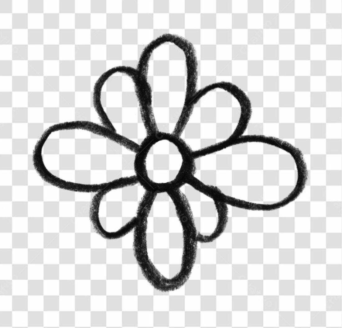 Logo Flor Minimalista PNG com fundo transparente
