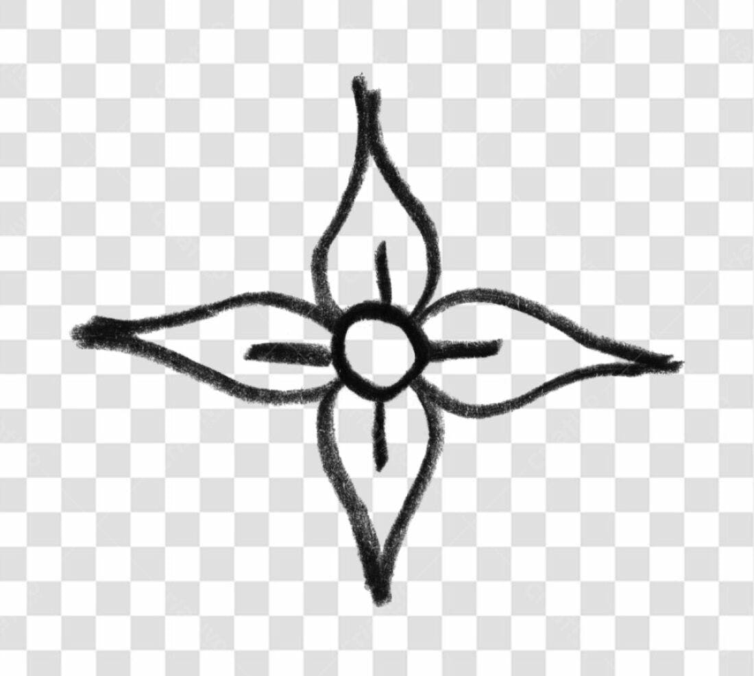 Logo minimalista flor PNG com fundo transparente