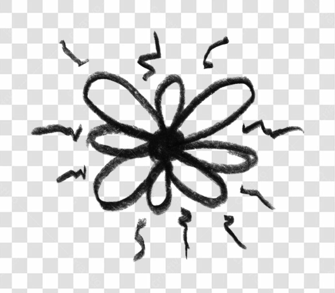 Logo minimalista flor PNG com fundo transparente