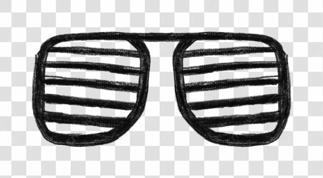 PNG óculos escuros estilo desenho monocromático com fundo transparente
