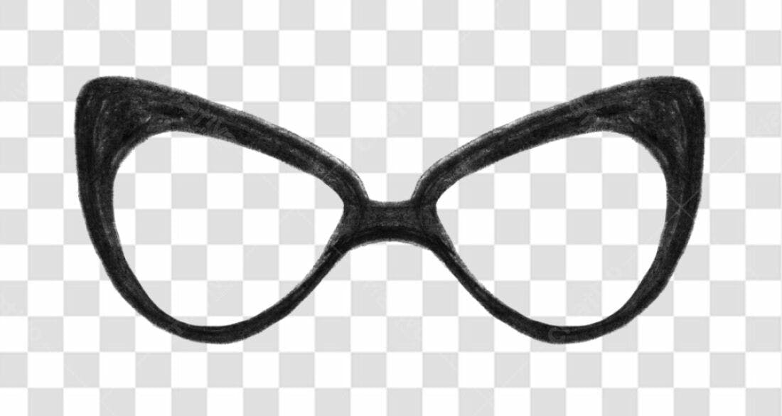Ícone Óculos Gatinho Preto PNG com fundo transparente