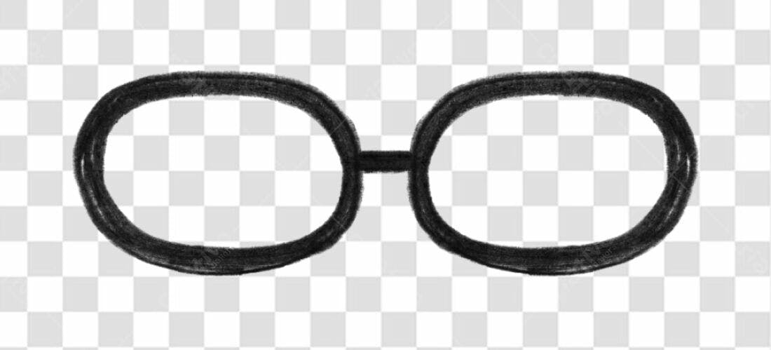 Logo minimalista óculos PNG com fundo transparente